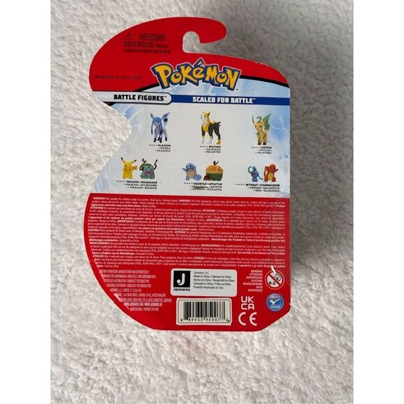 Pokemon Battle Figure Leafeon Articulated Battle 3" Jazzwares 2021/New - Picture 6 of 6